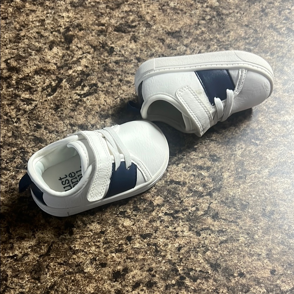 Carter's White and Blue Velcro Sneakers